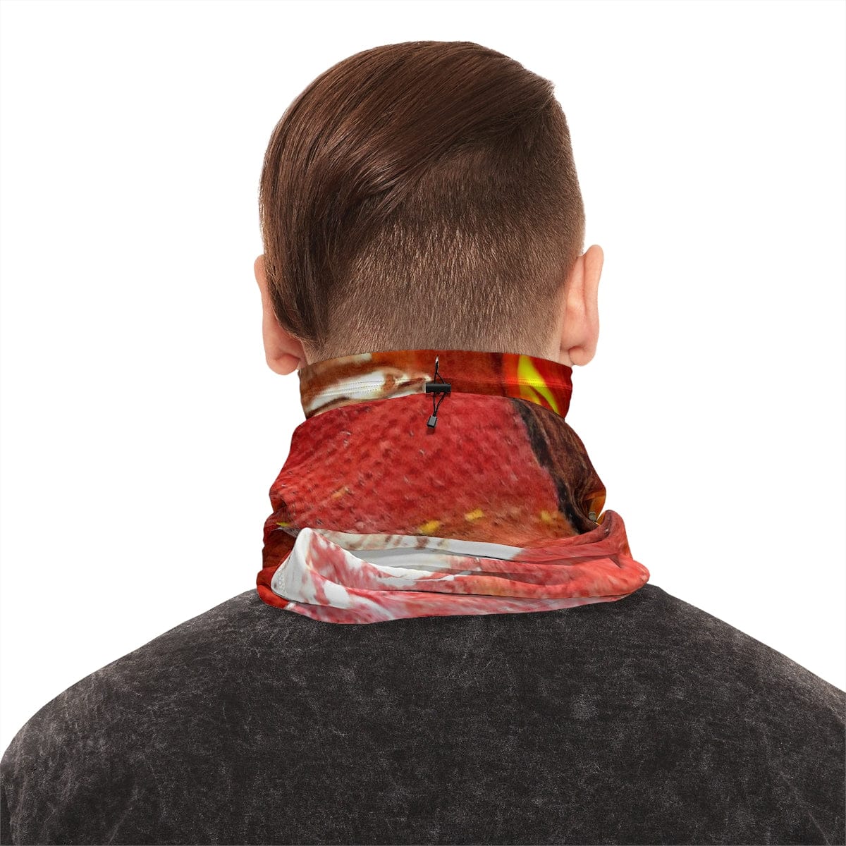 fire reds and yellow Winter Neck Gaiter With Drawstring