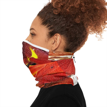 fire reds and yellow Winter Neck Gaiter With Drawstring